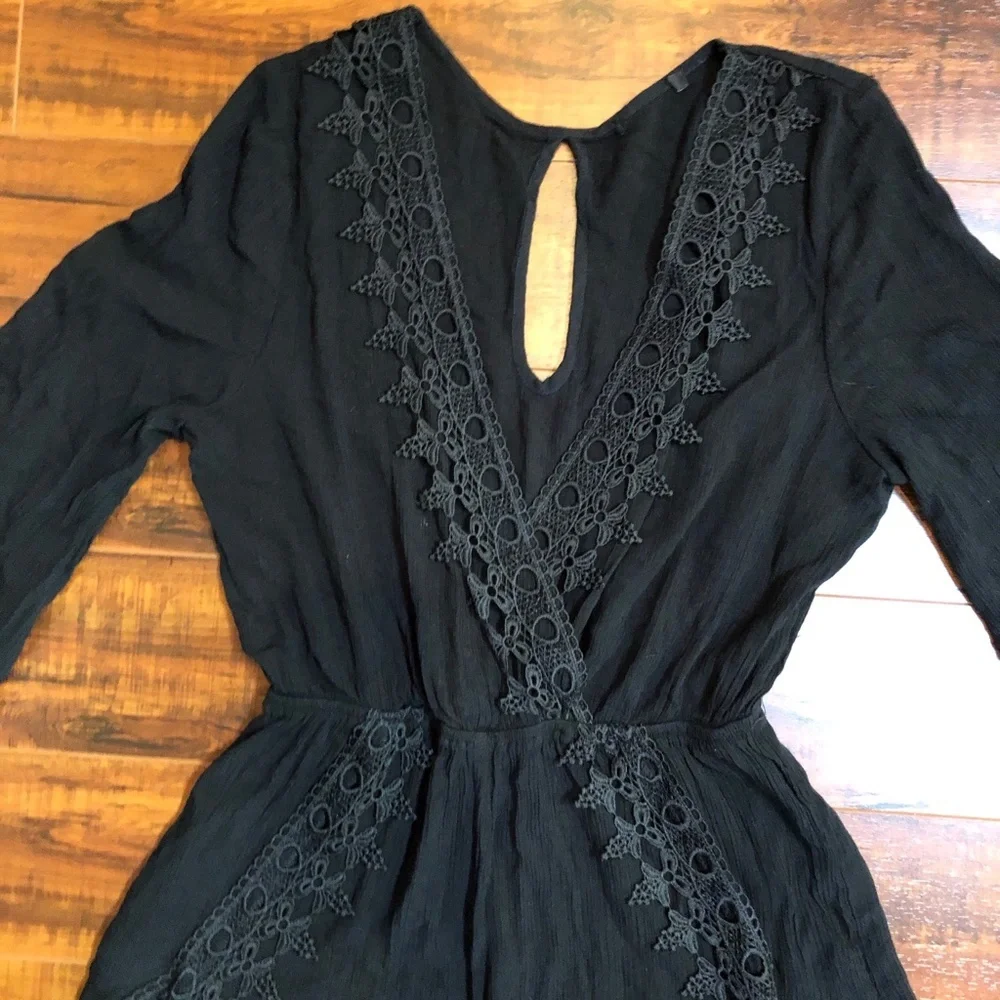 Unknown black embroidered
